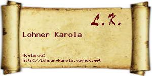 Lohner Karola névjegykártya